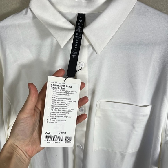 * Lululemon Commission LongSleeve Shirt white - Picture 3 of 4